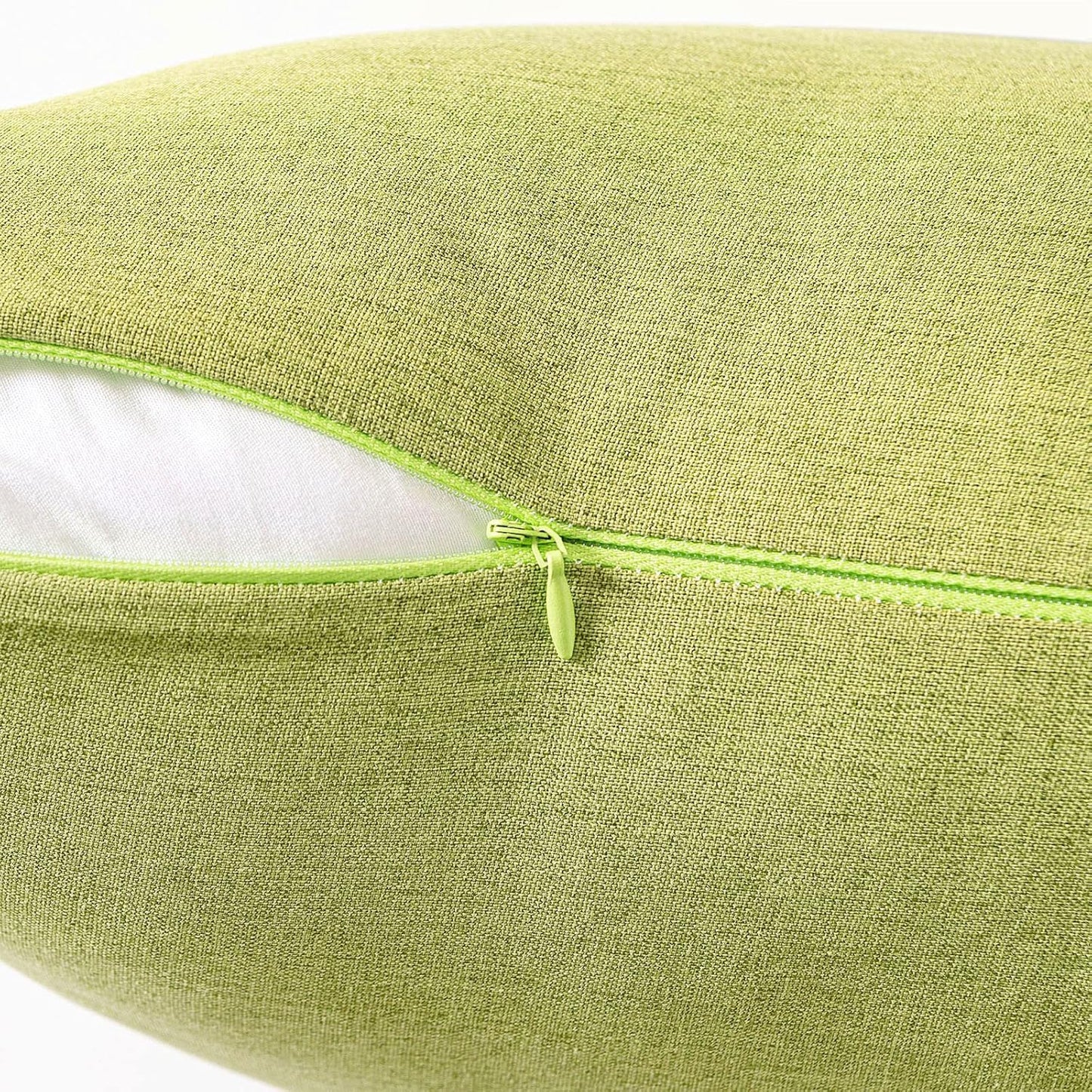 MIULEE Decorative Outdoor Throw Pillow Covers - Waterproof Faux Linen Cushion Cases | 26x26 Inch Moss Green (Pack of 2)