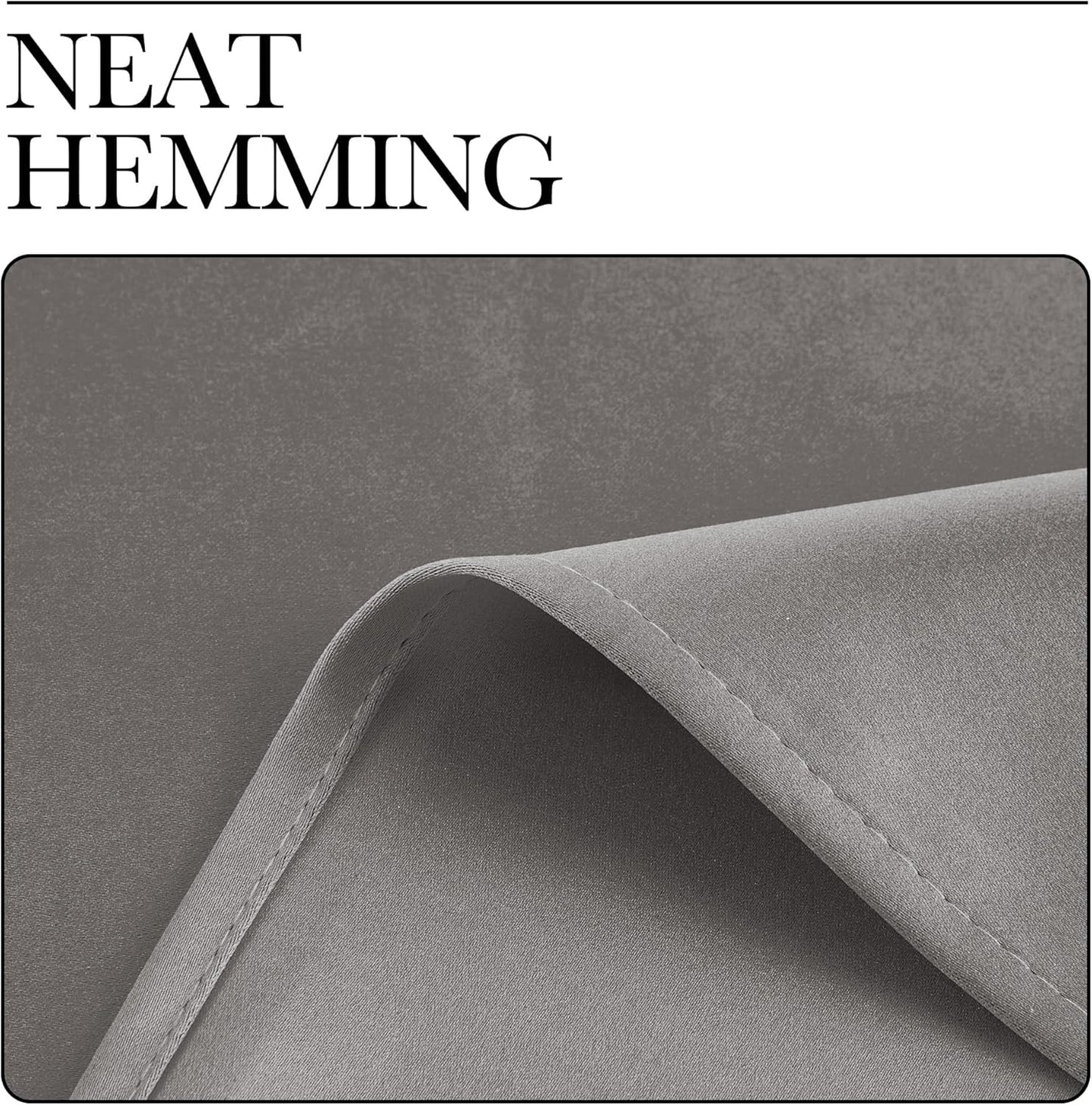 NICETOWN Room Darkening Cafe Curtains - Chrome Gray Grommet Blackout Drapes, 42" x 84", 2 Panels