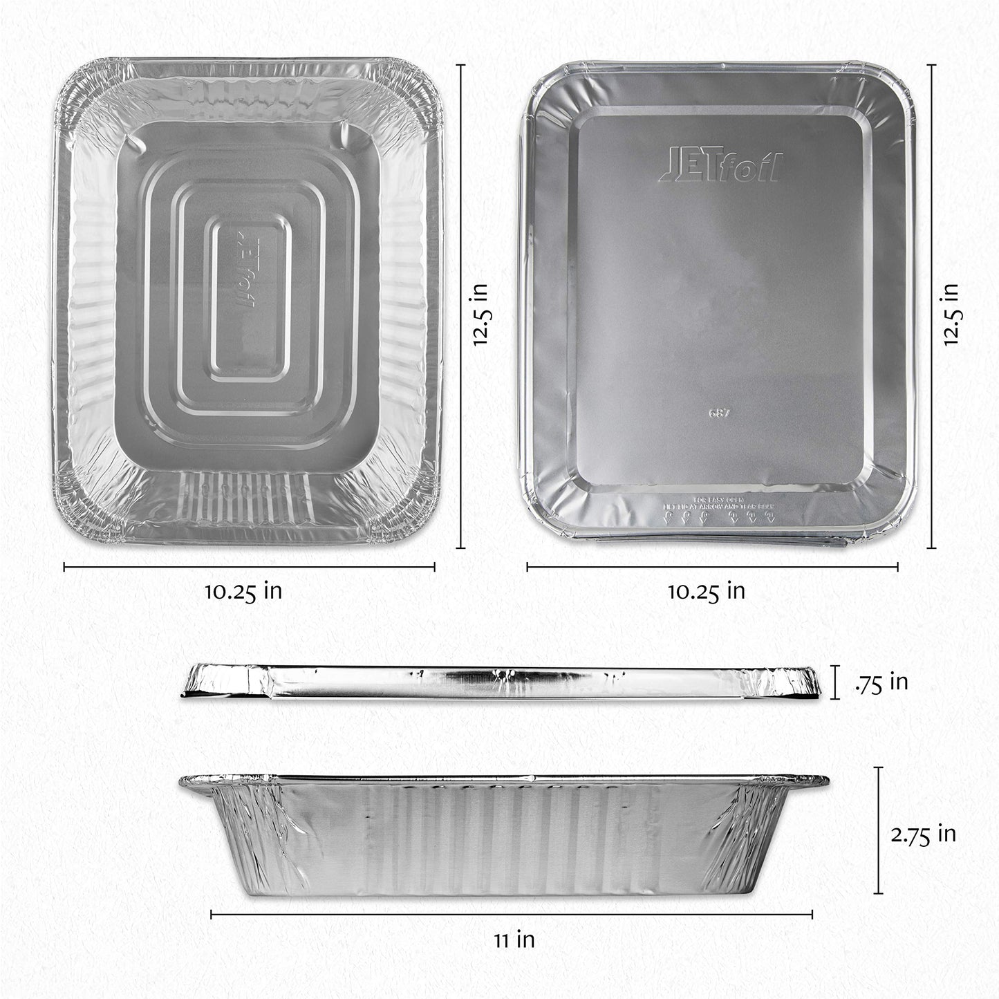 PLASTICPRO Disposable 9 x 13 Aluminum Foil Pans With Lids Half Size Deep Steam Table Bakeware - Cookware Perfect for Baking Cakes, Bread, Meatloaf, Lasagna Pack of 25 Pans & 25 Lids