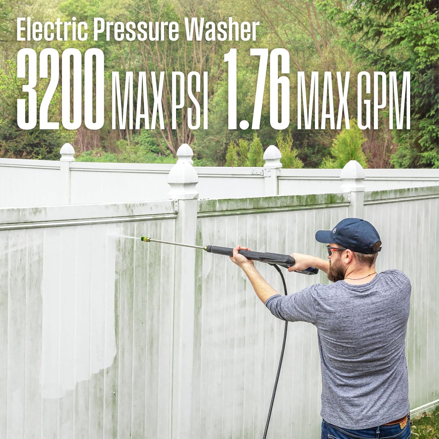 Westinghouse WPX3200E Electric Pressure Washer - 3200 Max PSI, Onboard Soap Tank & 5 Nozzle Set