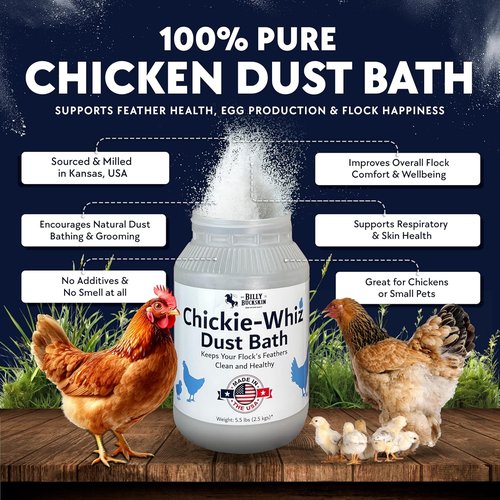 Billy Buckskin Co. Chickie-Whiz Chicken Dust Bath - All-Natural Volcanic Ash for Healthier Eggs & Feathers | 5.5lb Made in USA