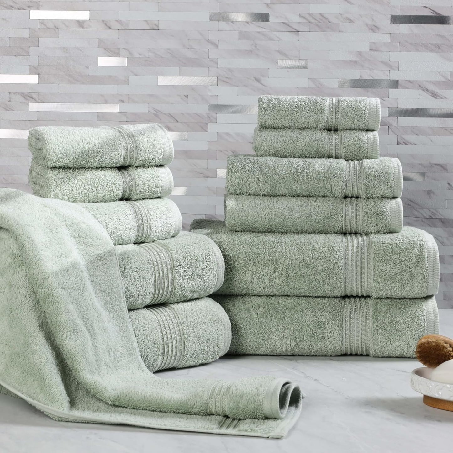 Superior Egyptian Cotton 6-Piece Towel Set, Bathroom Essentials, Towels For Bathroom, Apartment, Airbnb, Guest Bath, Face, Hand, Bath Towels, Washcloths, Absorbent, Fast Drying, Royal Purple