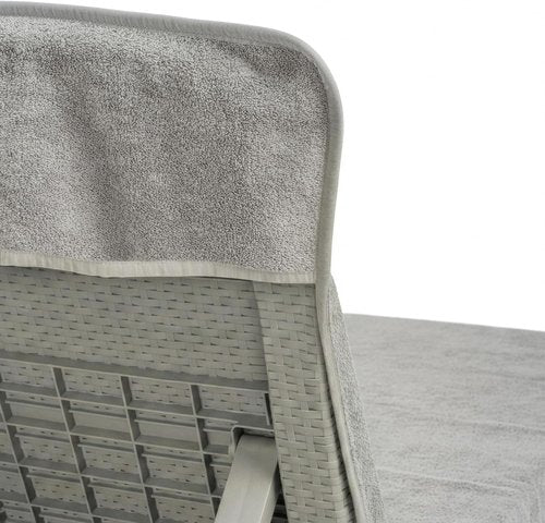 Cotton Paradise Lounge Chair Towel - Light Grey Chaise Lounge Pool Towel with Pocket | 32x86 in