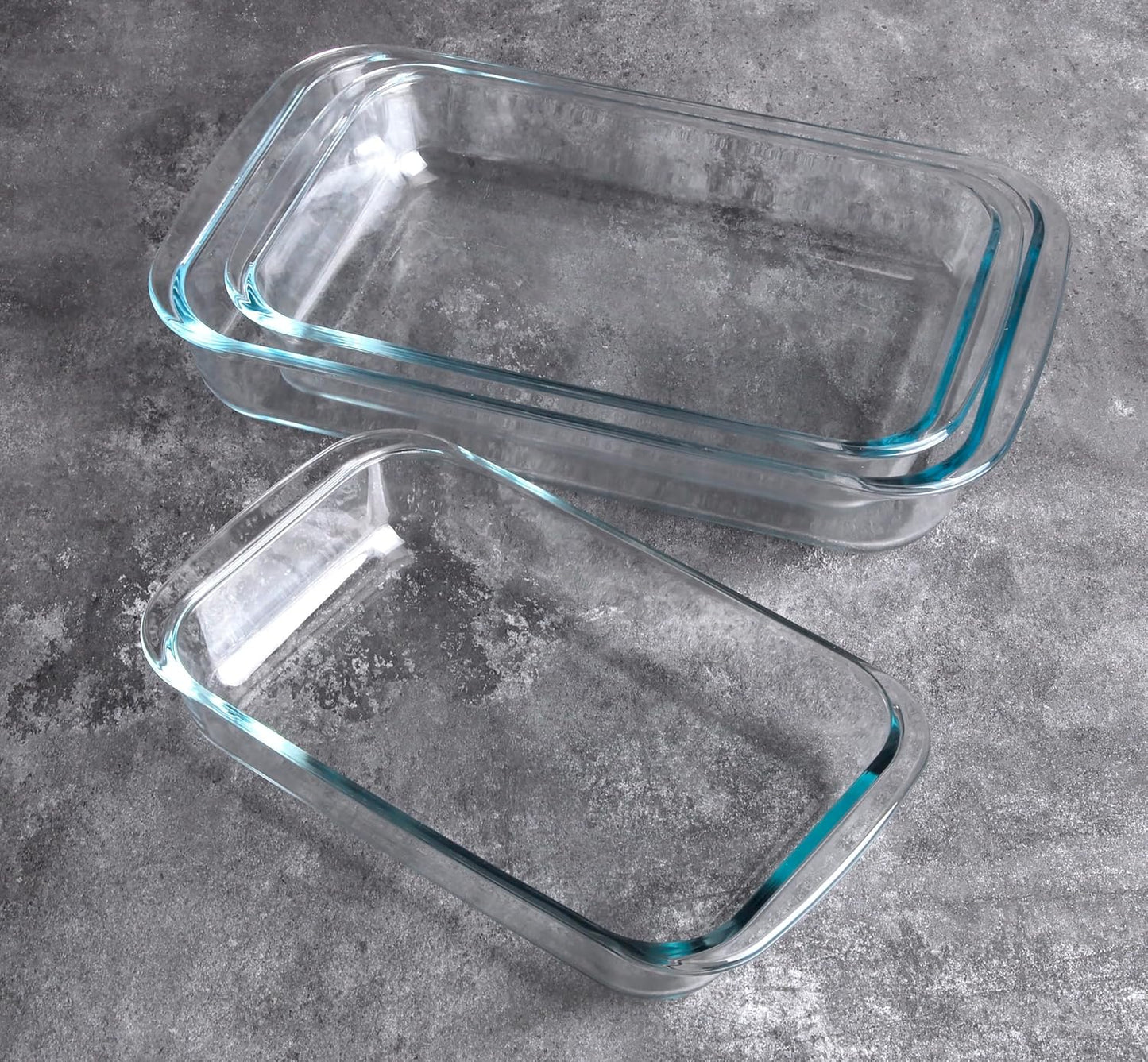 Tempered Glass Bakeware Set by [Brand Name] - 3 Rectangular Baking Dishes (1L, 1.5L, 2L) for Versatile Cooking