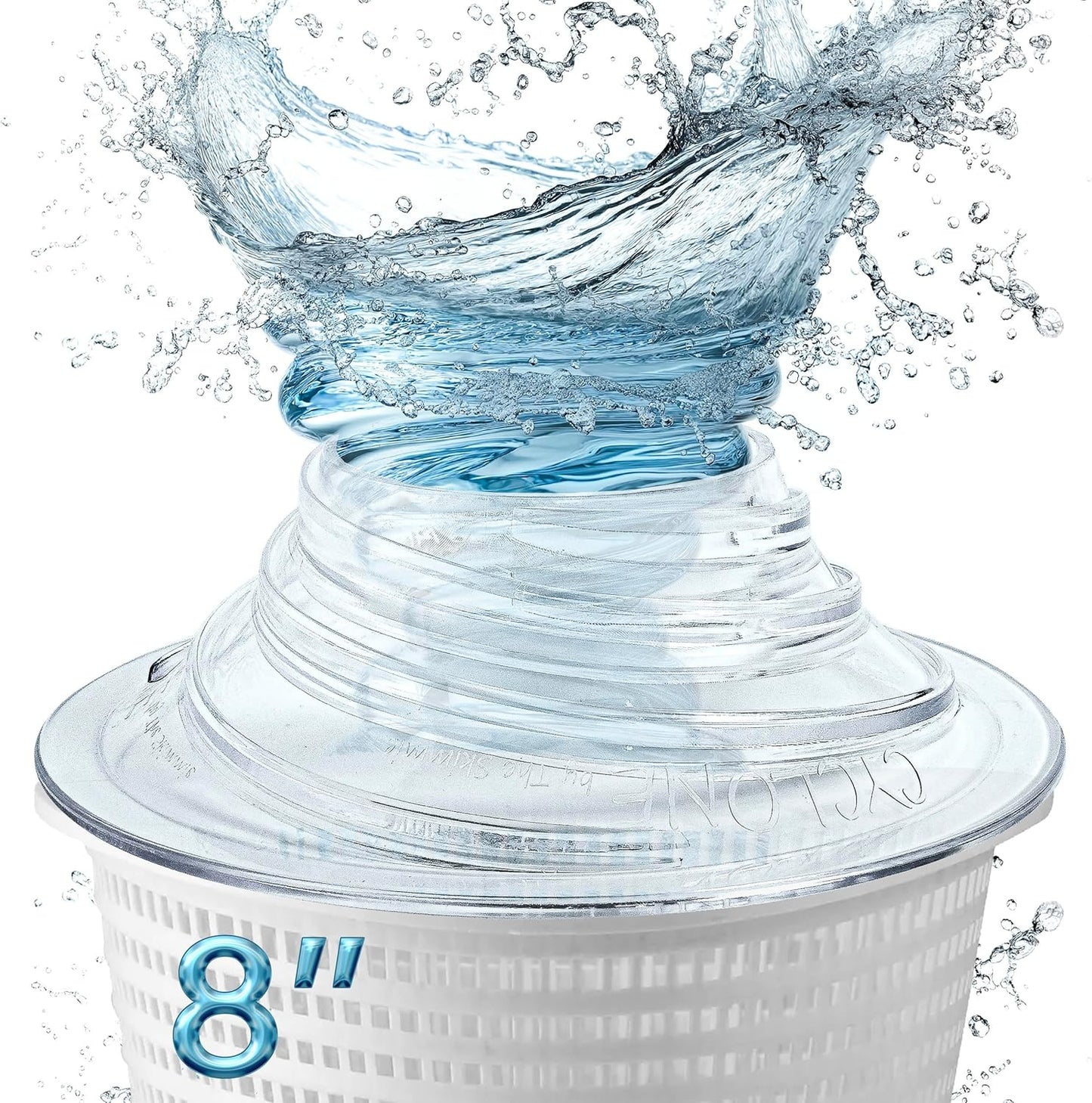 Skimmie Cyclone Pool Skimmer | Turbocharged Water Flow & Enhanced Surface Cleaning | 8" Funnel Design