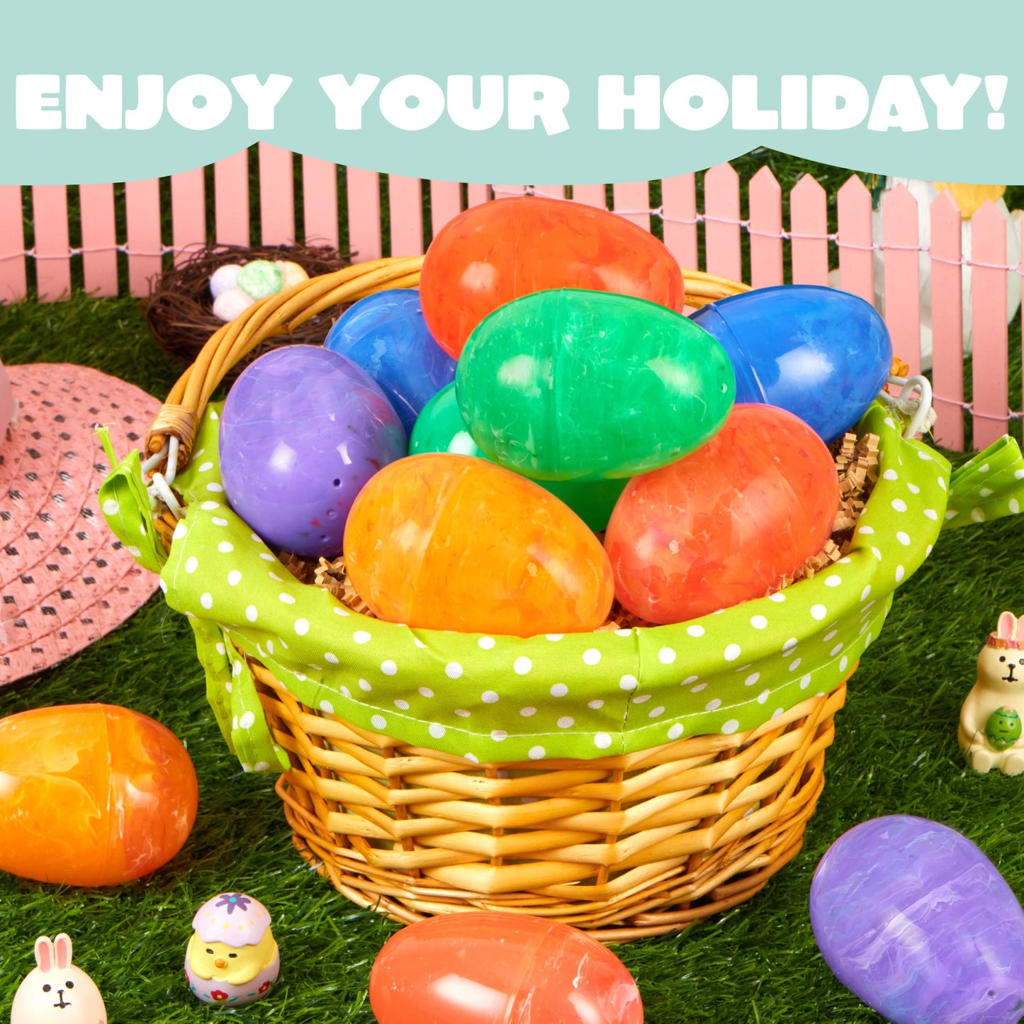 JOYIN 30 Pcs Plastic Iridescent Printed Bright Easter Eggs 3.15" Tall for Easter Hunt, Basket Stuffers Fillers, Classroom Prize Supplies, Filling Treats and Party Favor