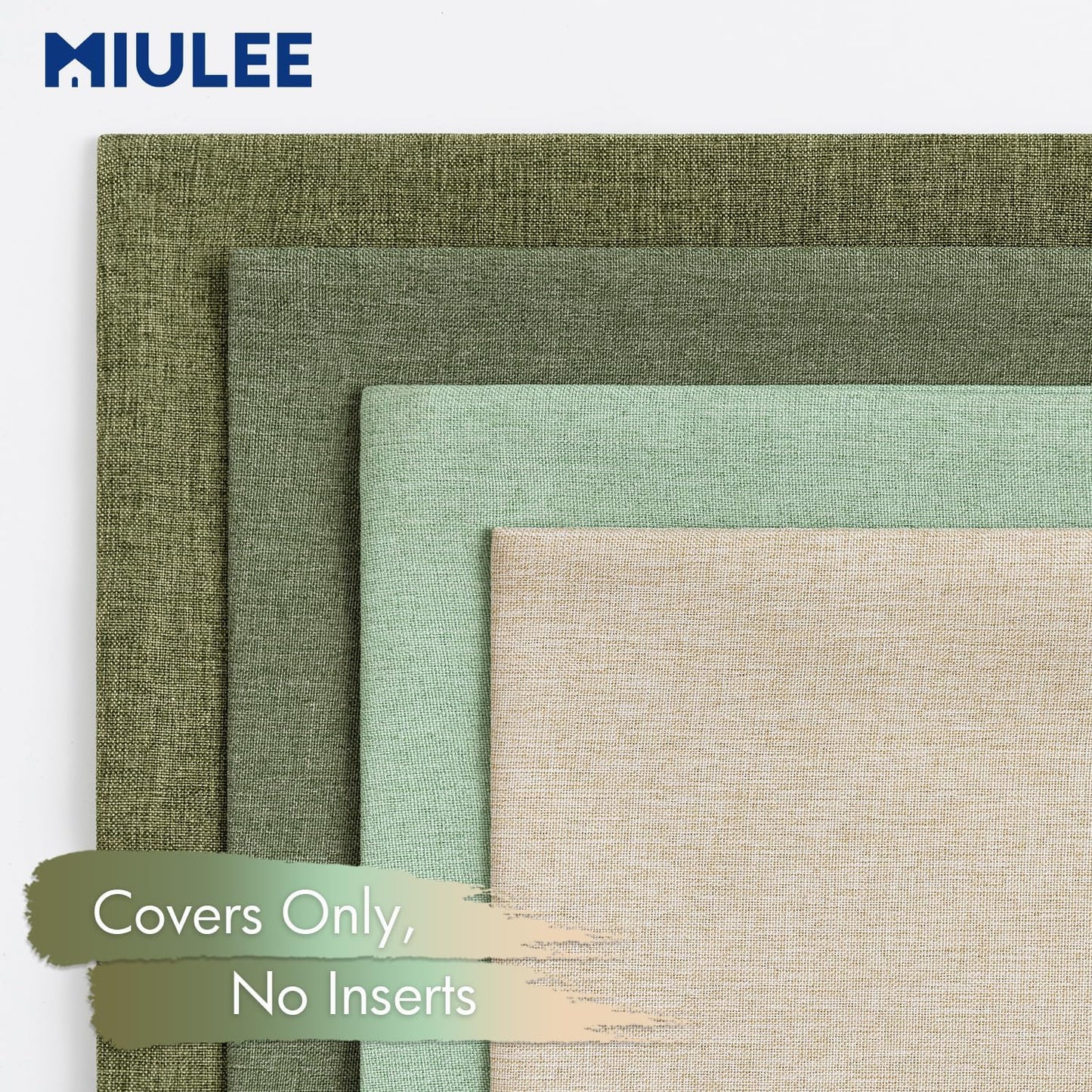 MIULEE Decorative Throw Pillow Covers - Waterproof Linen Cushion Cases for Outdoor & Indoor | 18x18 Inch Light Green (Pack of 4)