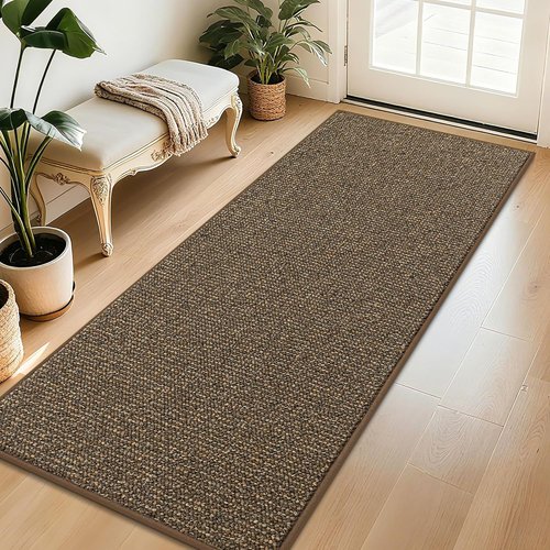 BEQHAUSE Dirt Trapper Door Mat - Non-Slip, Washable, Absorbent Entrance Mat | 32" x 72", Brown