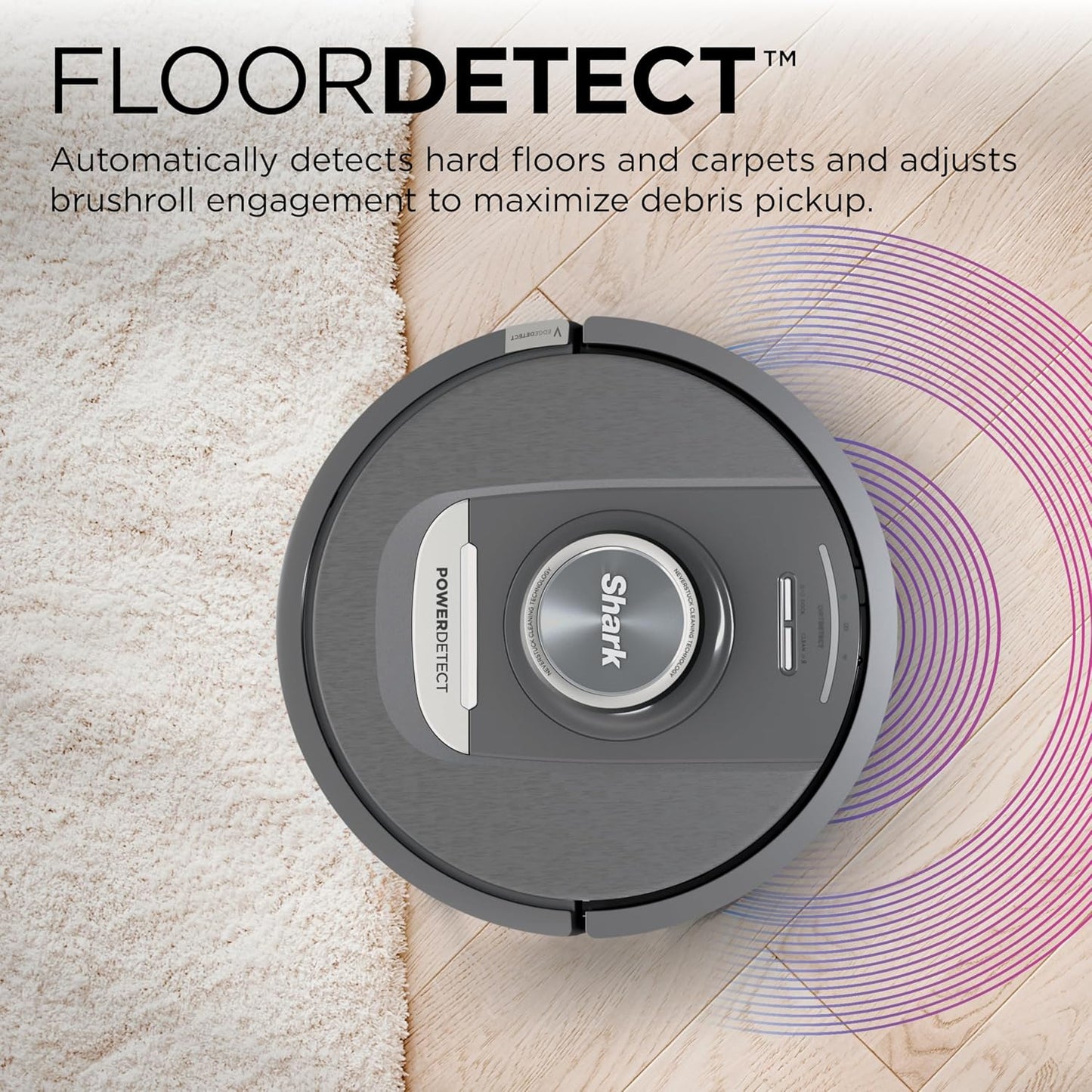 Shark PowerDetect Self-Empty Robot Vacuum - NeverStuck Technology for Deep Cleaning Carpets & Hard Floors | XL 60-Day Capacity, Black