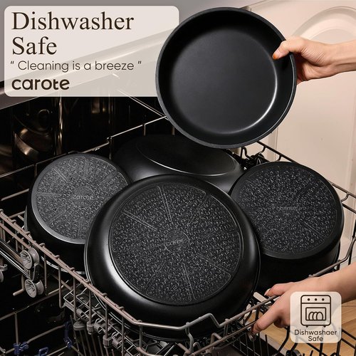 CAROTE 19-Piece Non-Stick Cookware Set - Detachable Handle, Induction Compatible, Oven Safe, Space Saving