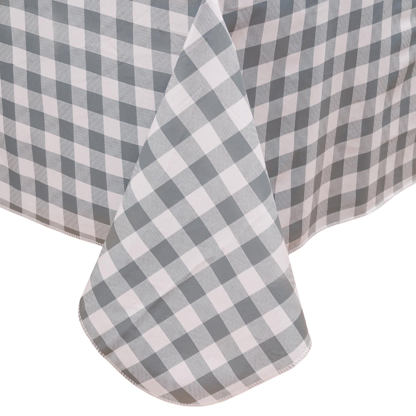 Heavy Duty Vinyl Tablecloth with Flannel Backing Waterproof Oil-Proof Plastic Table Cloth Stain-Resistant Wipeable Rectangle or Square Table Cover for Indoor and Outdoor (Grey Checkered, 54x54 Inch)