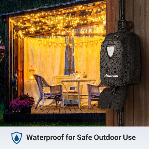DEWENWILS Outdoor Dimmer for String Lights, Remote Dimmer Switch, Weatherproof Dimmer Plug, 100FT Range, Compatible with Dimmable LED/Tungsten Bulbs