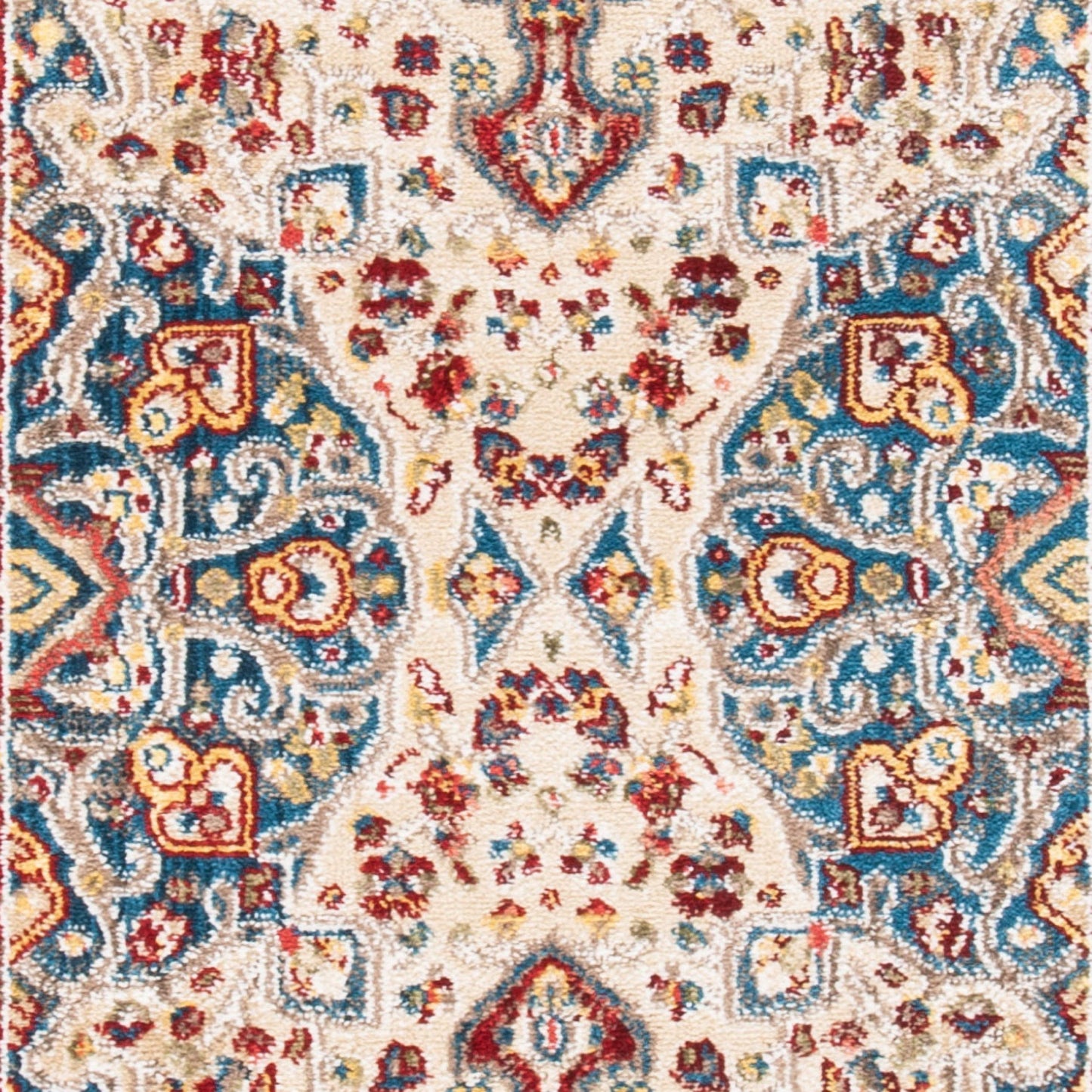 SAFAVIEH Kashan Collection Runner Rug - 2'6" x 8', Ivory & Red, Traditional Oriental Design, Non-Shedding & Easy Care, Ideal for High Traffic Areas in Living Room, Bedroom (KSN305K)