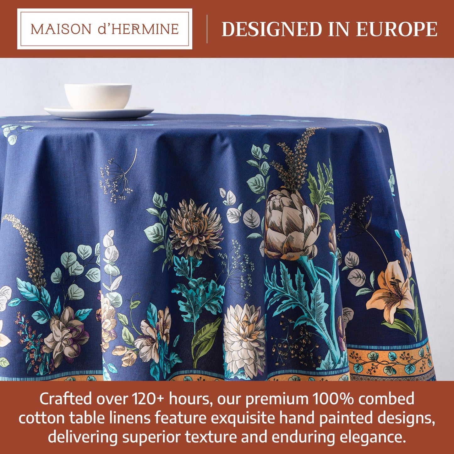 Maison d' Hermine Premium Table Cloth Square Table 100% Combed Cotton 70 x 70 Inches Tablecloth Reusable Decorative for Dining Room, Farmhouse, Home, Party, Festive & Wedding - Artichoke