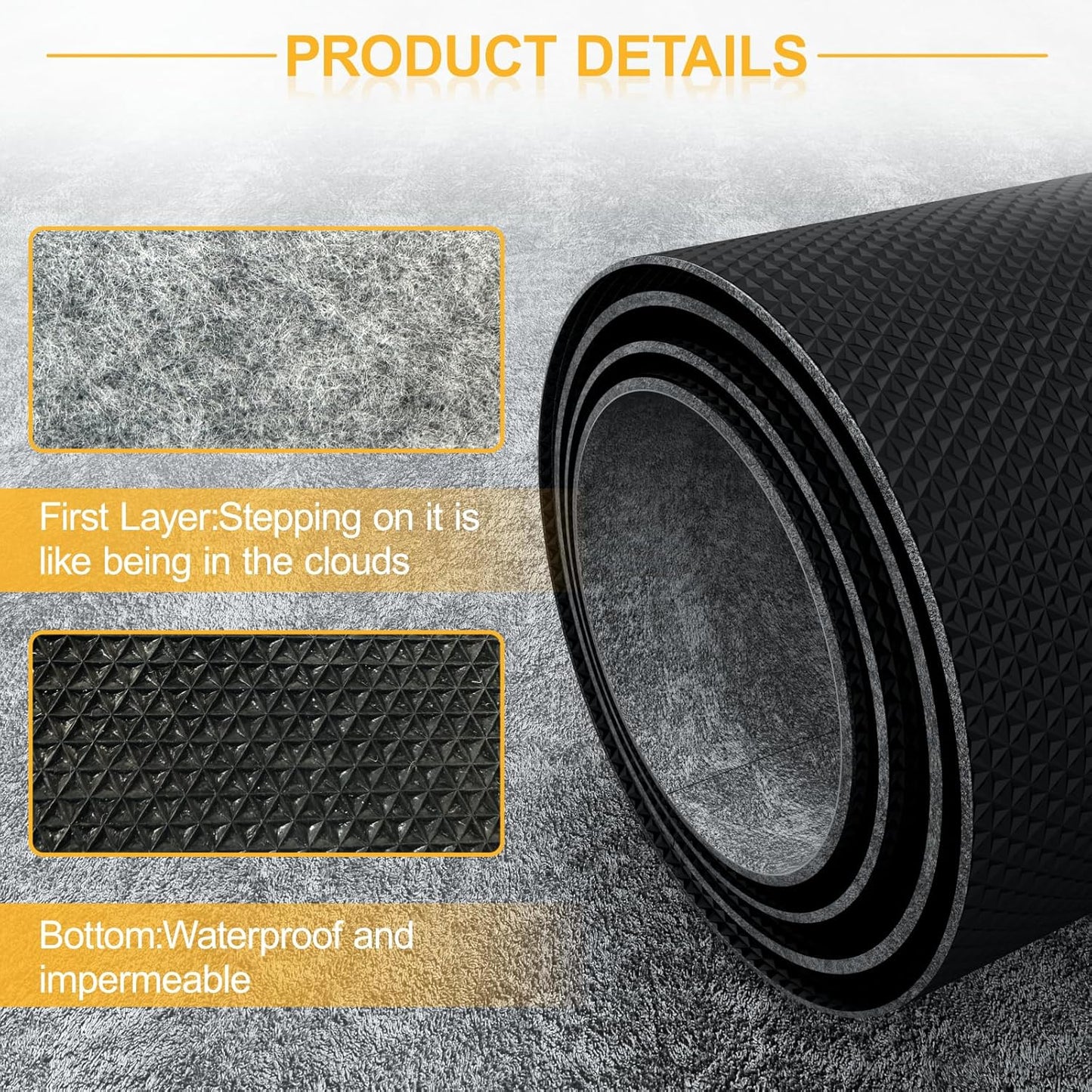 Non-Slip Felt Rubber Rug Pad - Thick Protective Cushion for Hardwood Floors | Grey, 8' x 10'