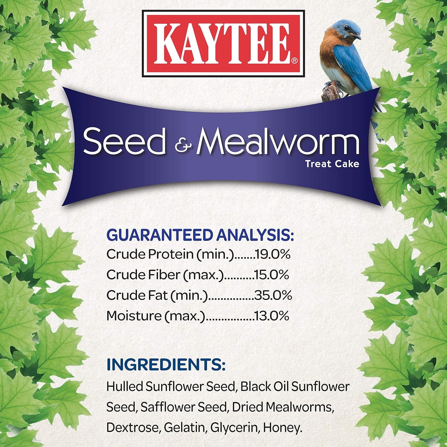 Kaytee Wild Bird Seed - Nutritious Mealworm Seed Cake for Bluebirds & Chickadees | 1.4 Pound