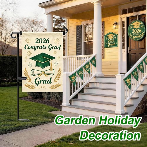 HOOSUN Garden Flag Stand - Wrought Iron Holder for 12.5x18 Inch Flags | Perfect for 4th of July Decor