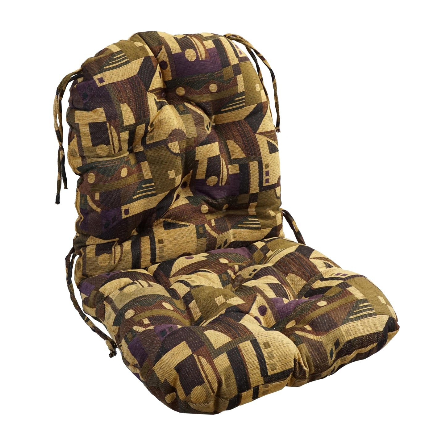 Blazing Needles Indoor Tufted High Back Chair Cushion, 48" x 24", Tate Grape