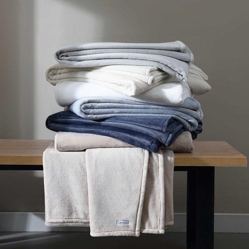 Calvin Klein - Queen Blanket, Soft Plush Bedding, Medium Weight Bed Blanket (Slate Blue, Queen)
