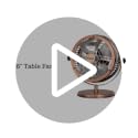 Heritage 6-Inch Table Fan with 2 Speeds, Adjustable 145° Tilt, Metal Finish – Brushed Copper