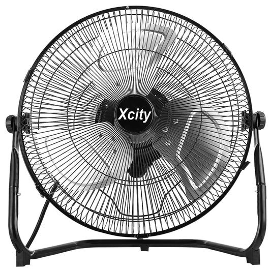Xcity 14 Inch Metal Industrial Floor Fans, Max 2100 CFM, Heavy Duty High Velocity Fan with 3-speed and 360°Adjustable Tilt, for Warehouse, Workshop, Commercial, Factory, Garage