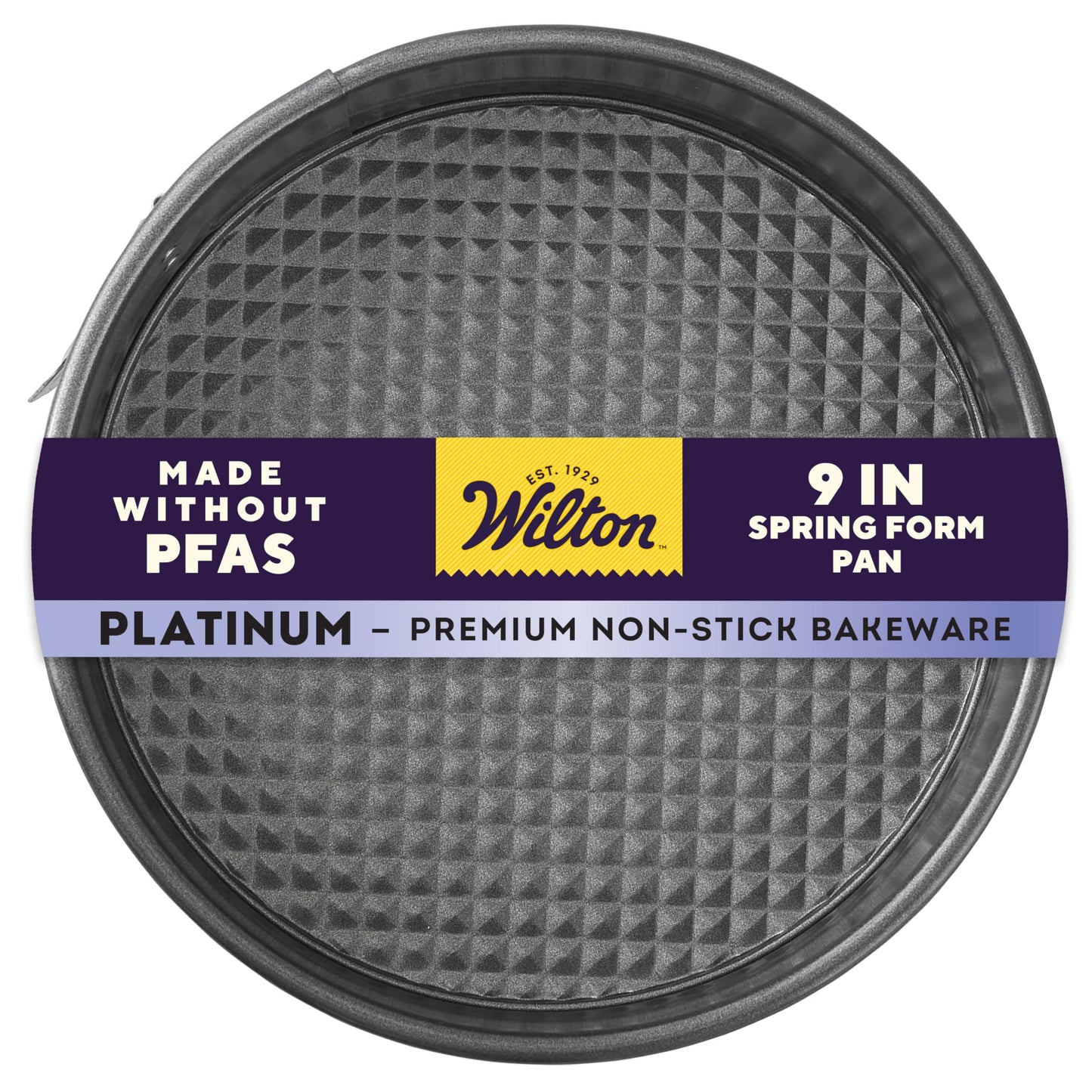 Wilton Platinum Non-Stick Spring Form Pan - Baking Pan for Cheesecakes, Deep Dish Pizzas & Bread Puddings - Scratch Resistant, Even Heat Distribution & Made Without PFAS - 9 x 2.7 Inch