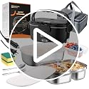 Black 1.5L Dual Container Electric Lunch Box for Car, Office & Travel