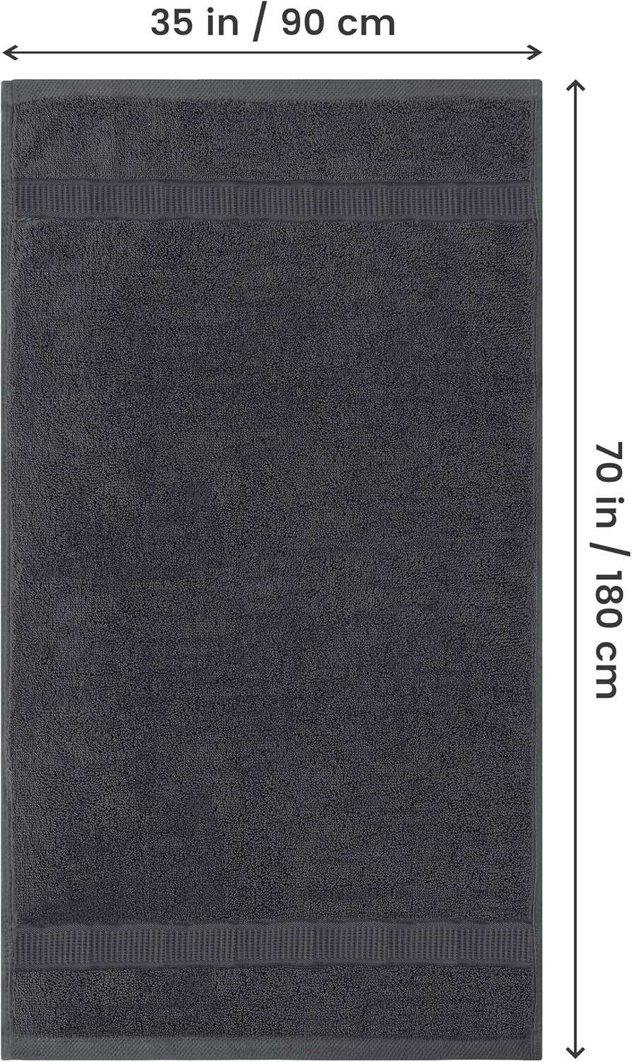 Utopia Towels Jumbo Bath Sheets - 600 GSM, 100% Ring Spun Cotton, Quick-Dry, Grey | 35" x 70" (2 Pack)