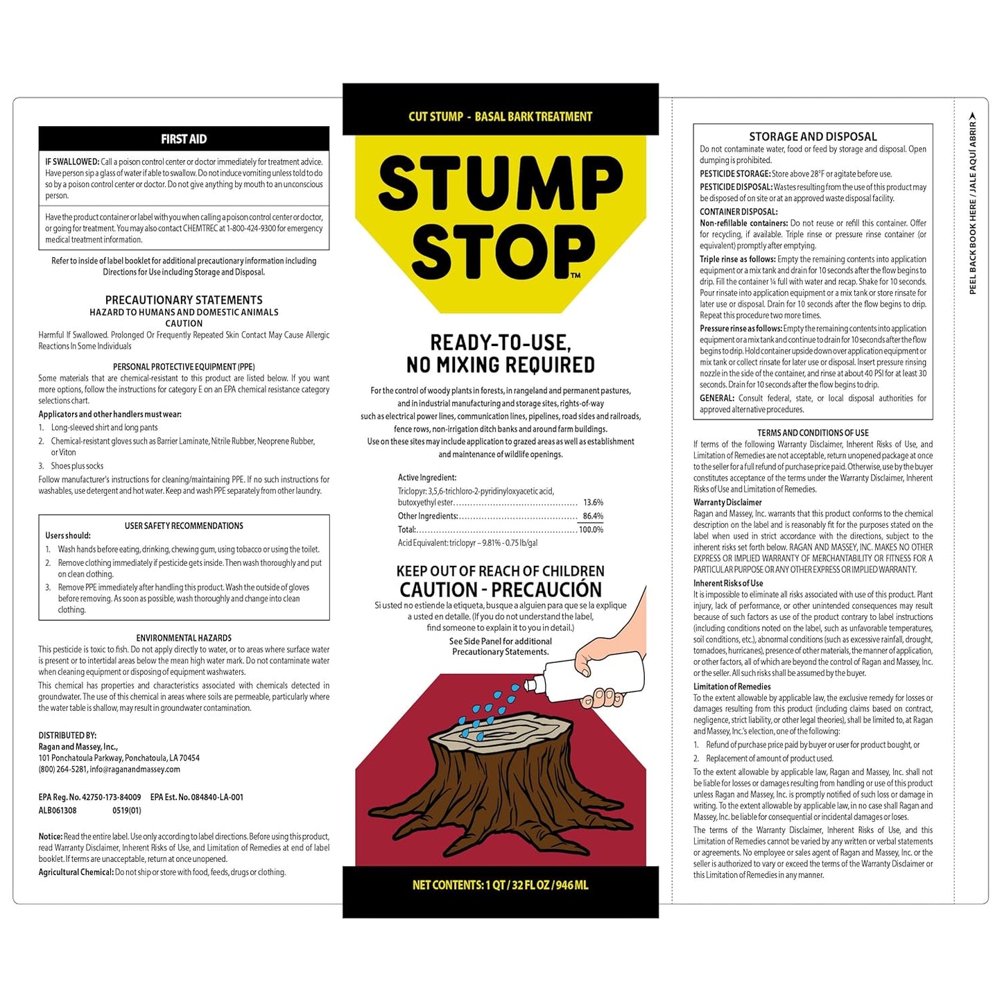 Stump Stop | Ready-to-Use Stump Killer - 32 Fl. Oz - Effective Tree & Bush Control - Ideal for Forests & Pastures