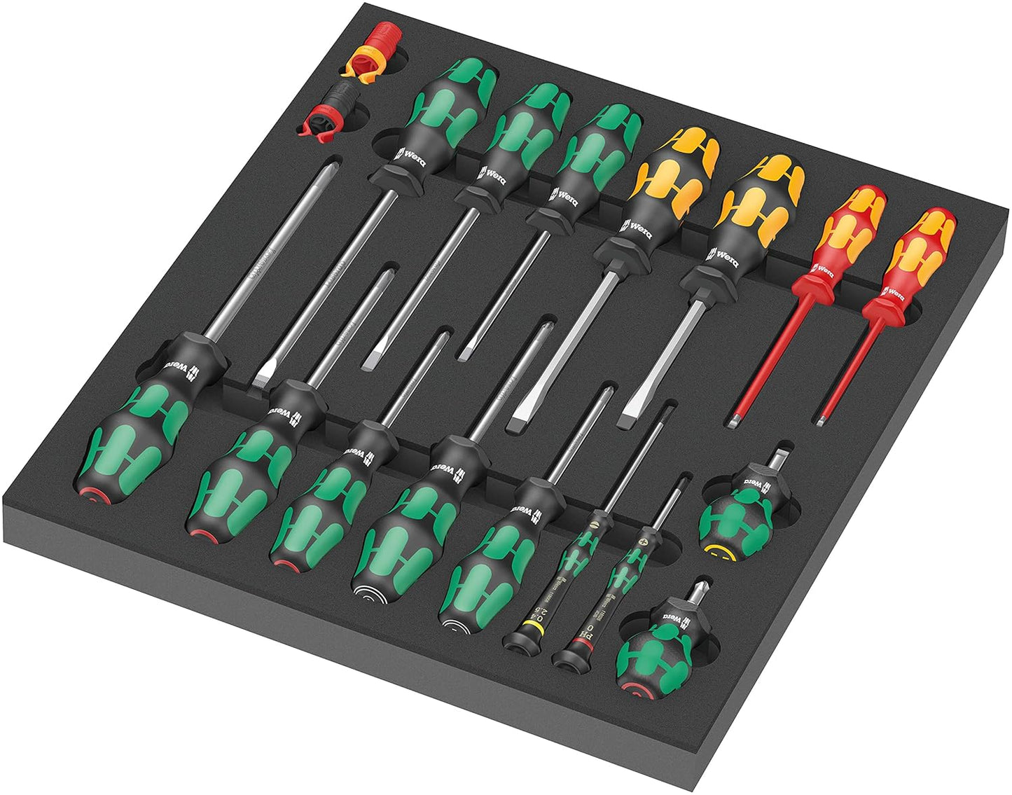 Wera 9710 Foam Insert Screwdriver Set - 18 Pieces for Precision and Organization