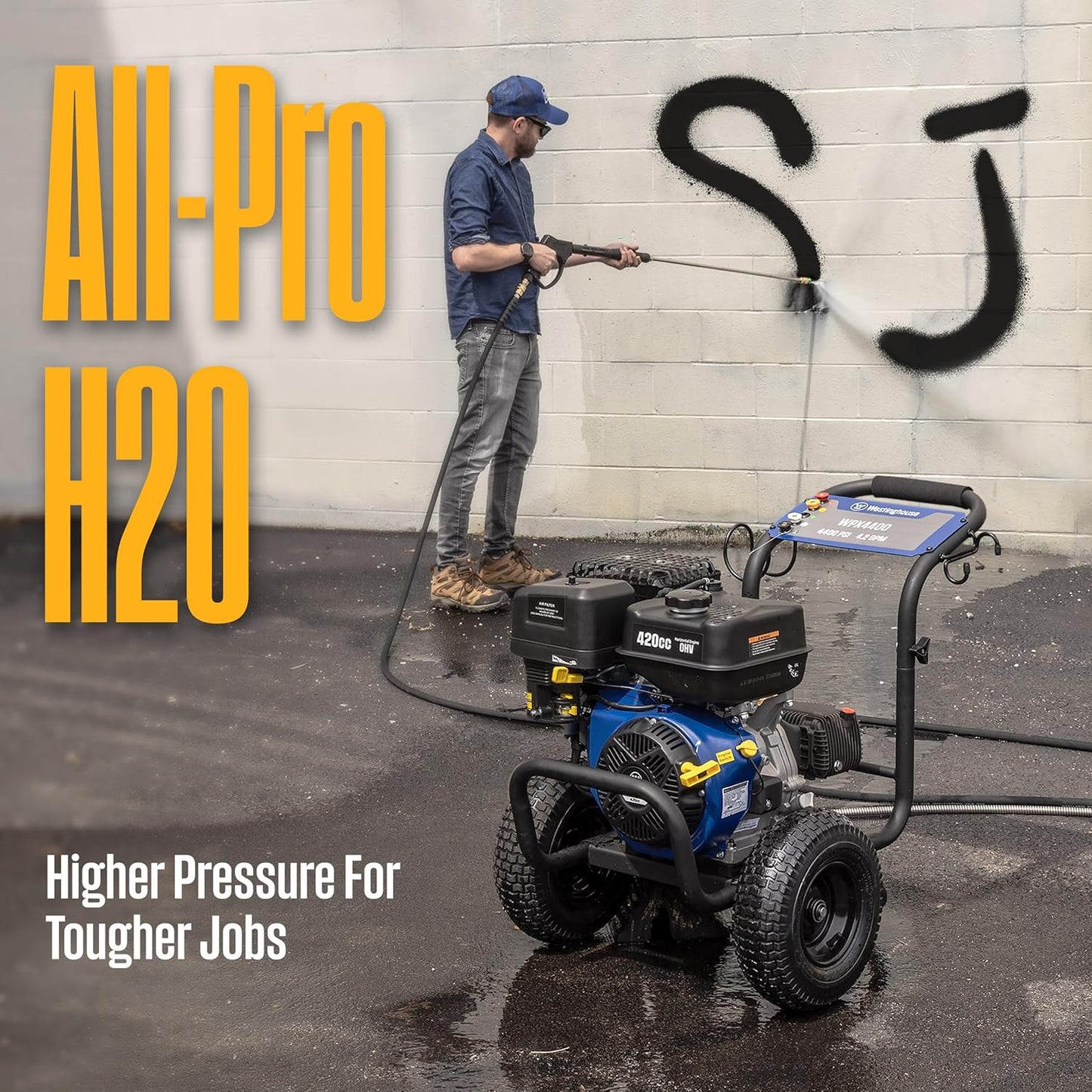 Westinghouse WPX4400 Gas Pressure Washer - 4400 PSI, 4.2 GPM, Includes Spray Gun & 5 Nozzle Set