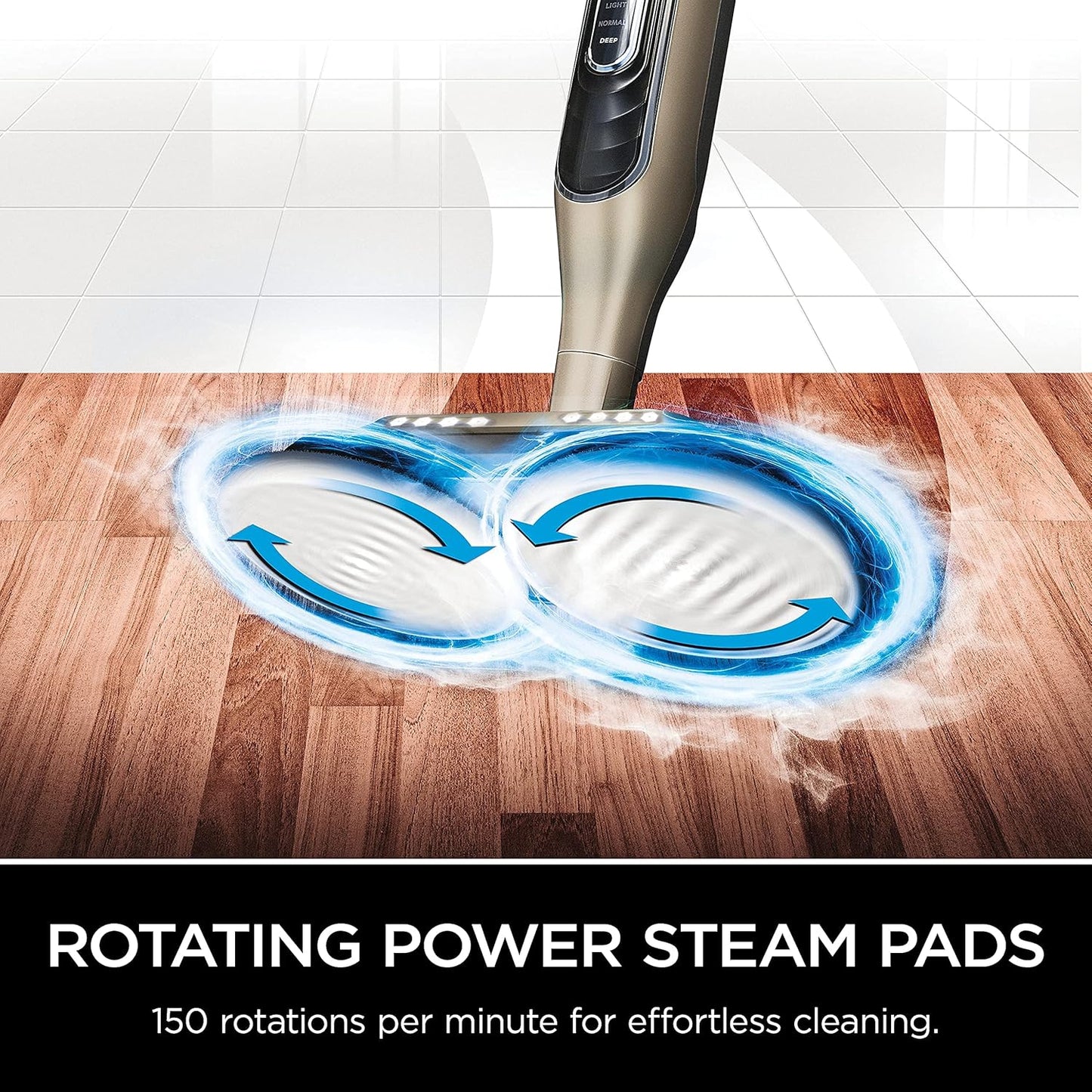 Shark S7001 Mop - Scrub & Sanitize Hard Floors with 4 Washable Pads | 3 Steam Modes & LED Headlights