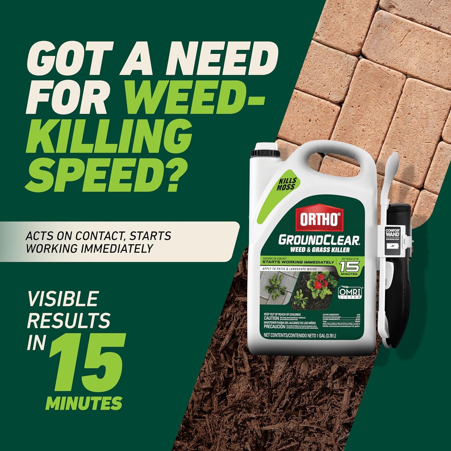 Ortho GroundClear Weed & Grass Killer - Kills Dandelions, Crabgrass & More | Ready-to-Use, 1 Gallon