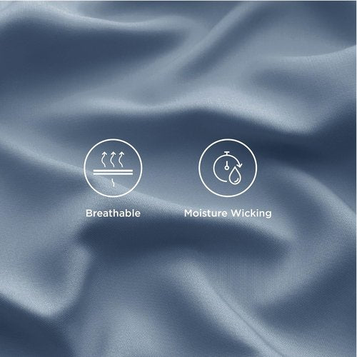 Bedsure Cooling Sheets - California King Sheet Set, Breathable Rayon from Bamboo, Deep Pocket Up to 16 Inches, Dusty Blue