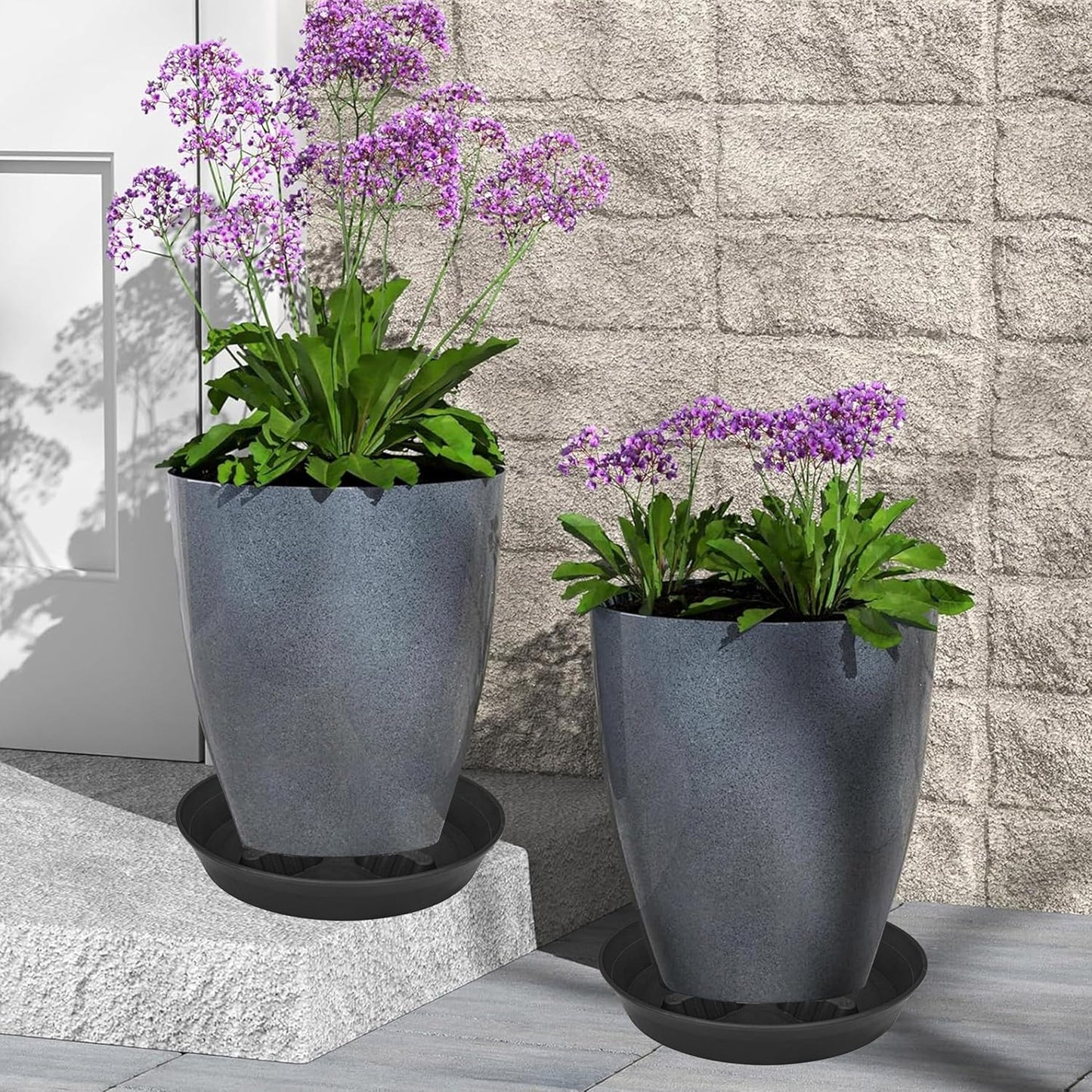 Plant Saucer 4 Pack by [Brand Name] - Heavy Duty 10 Inch & 8, 12, 14, 17 Inch Options | Indoor/Outdoor Use