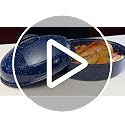 Enamel Turkey Roasting Pan with Lid & Rack - 18 Inch Large Oven Set - Midnight Blue