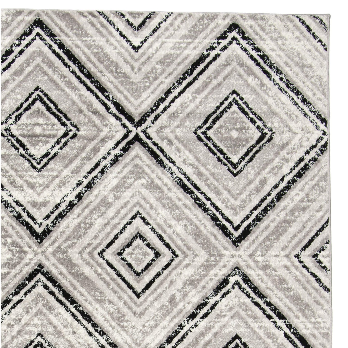 SAFAVIEH Skyler Collection 5'1" x 7'6" Grey/Ivory SKY120K Diamond Distressed Non-Shedding Living Room Bedroom Area Rug