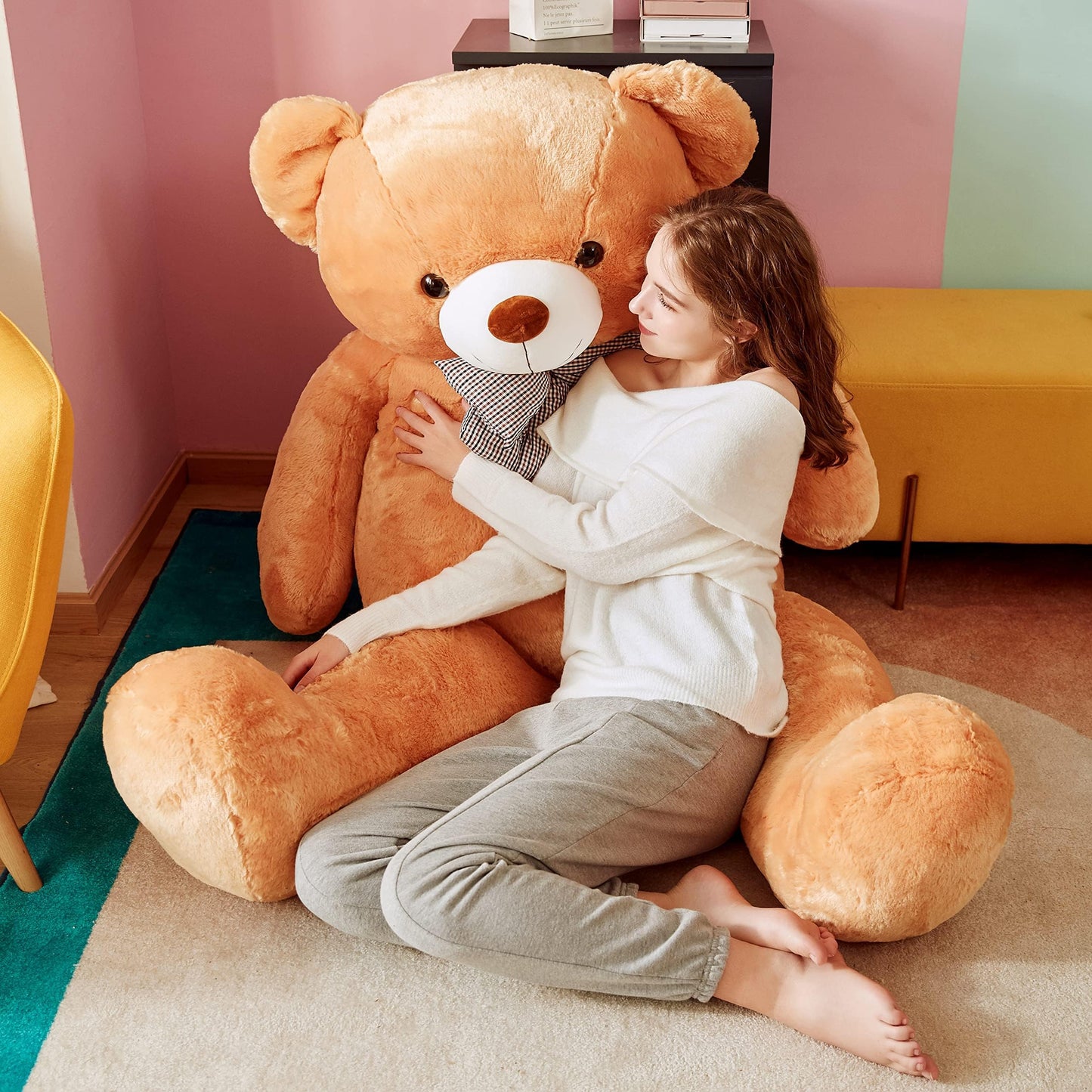IKASA Giant Teddy Bear Plush Toy Stuffed Animals (Brown, 59 inches)
