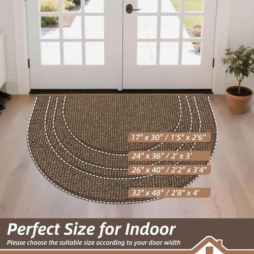 BEQHAUSE Dirt Trapper Door Mat - Non-Slip, Washable Entrance Rug | 17" x 30", Brown, Low Profile Design