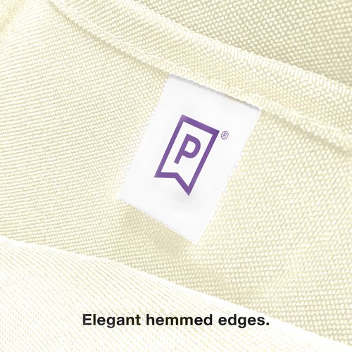 Gee Di Moda Rectangle Tablecloth - 90 x 156 Inch Ivory Table Cloth for 8 Foot Tables with Floor-Length Drop - Heavy Duty Washable Fabric for Holiday Party, Dinner, Weddings & Baby Shower