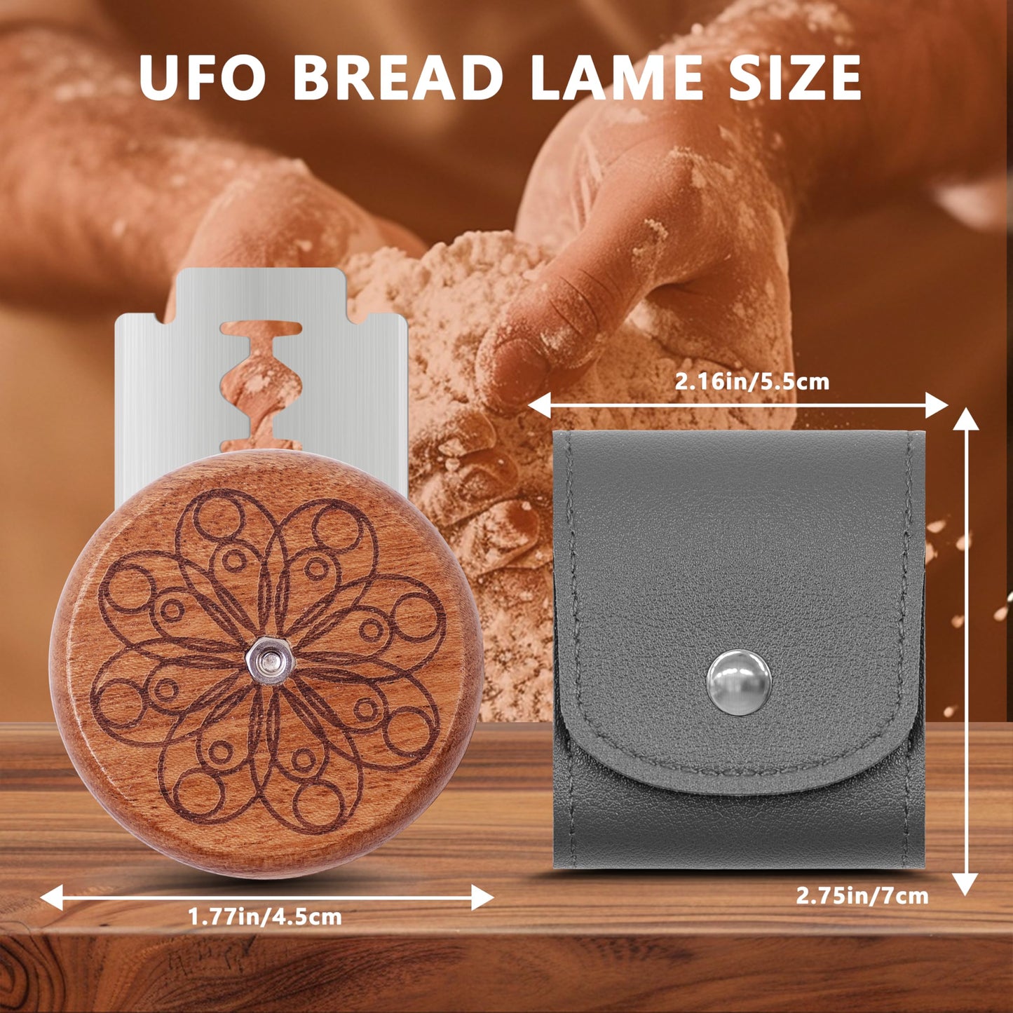 Epritliber UFO Bread Lame Cutter for Homemade Sourdough,Bread Scorer Tool for Sourdough with 5 Blades and Storage Cover,Slashing Tool Bread Cutting Knife for Artisan Bread and Baguette Makers,Circle