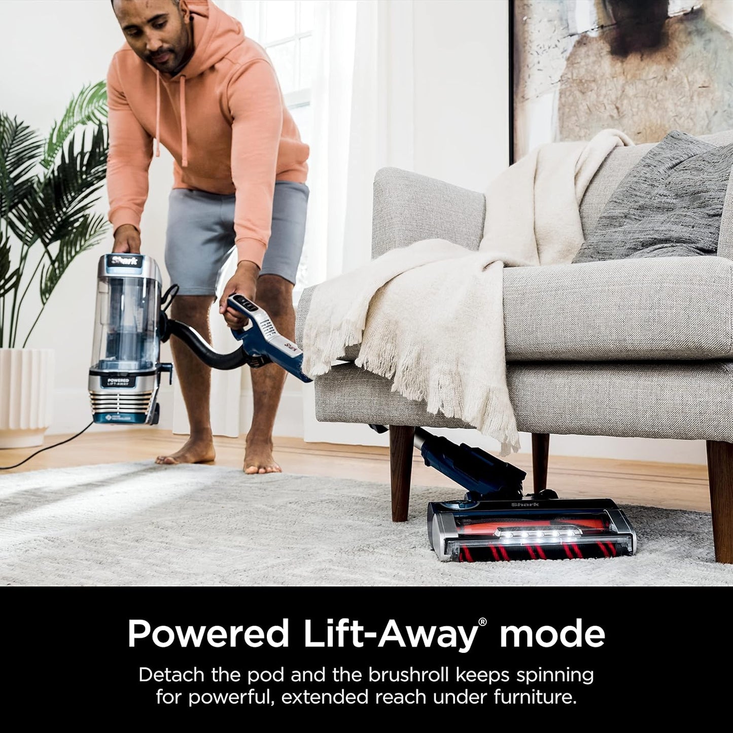 Shark Stratos Upright Vacuum - DuoClean PowerFins & HairPro | Self-Cleaning Brushroll, Navy AZ3002