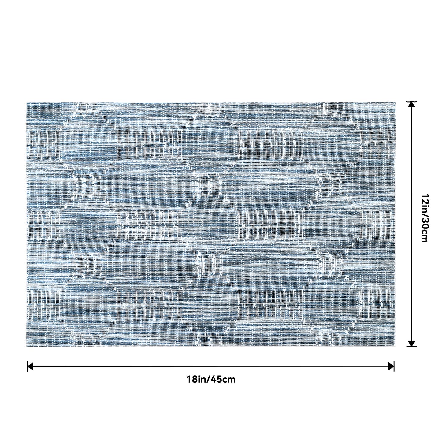 Leetaltree Jacquard Blue Placemats Set of 12 - Heat Resistant Non-Slip Place mats for Dining Table, Washable Durable PVC Vinyl Woven Table Mats（Jacquard Blue, 12）