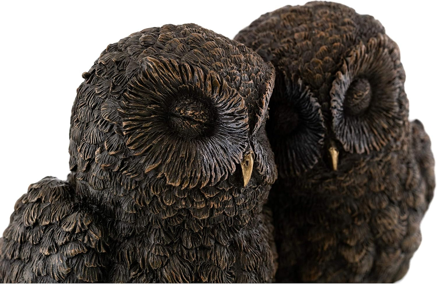 Top Collection Owl Lovers Statue on Tree Branch - Sleeping Great Horned Owl Sculpture in Premium Cold Cast Bronze- 5-Inch Collectible Animal Figurine