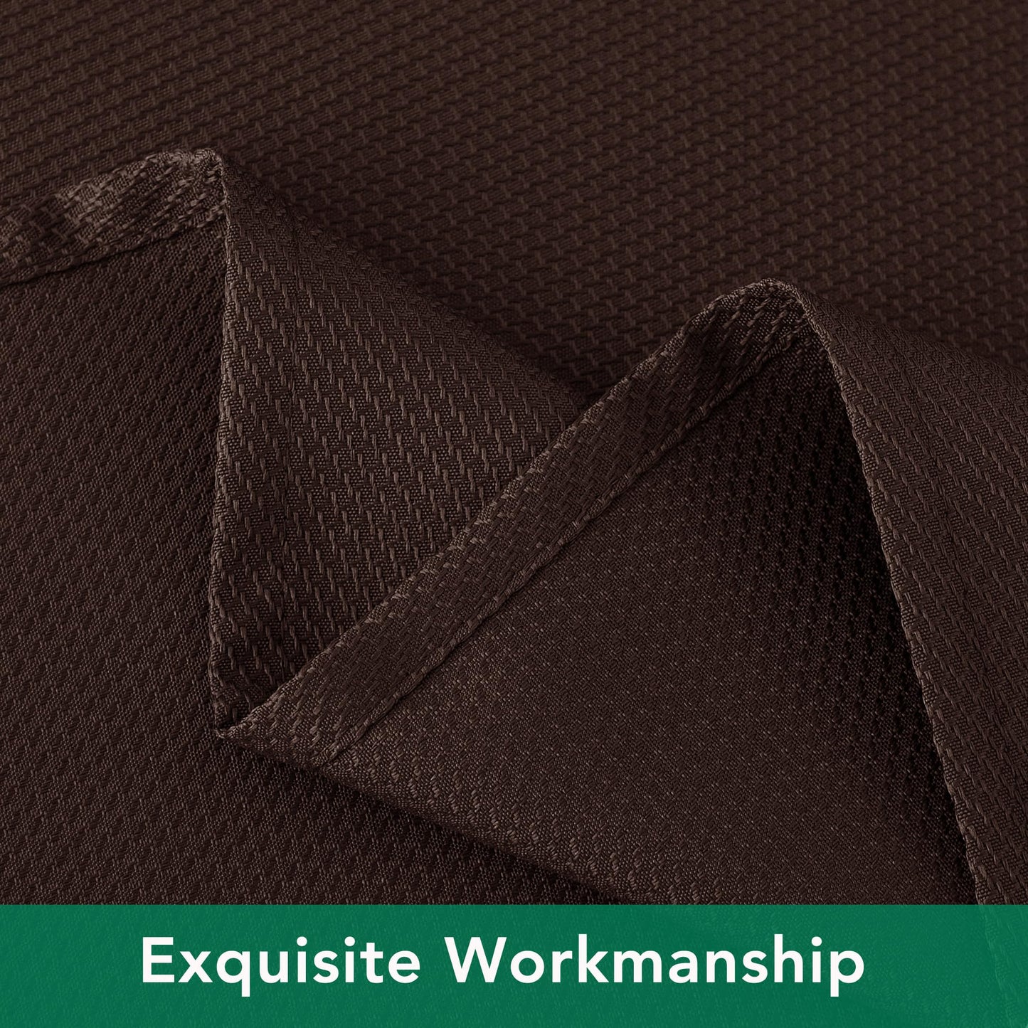 Biscaynebay Textured Fabric Round Tablecloths 90", Brown Water Resistant Table Cloths Circle Folding Table Covers Linen for Dining, Kitchen, Wedding, Parties etc. Machine Washable