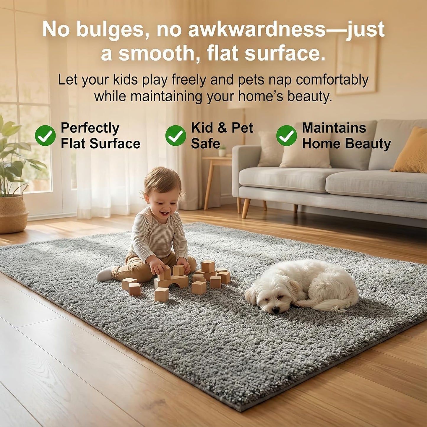 Skiennix 12 PCS Non-Slip Rug Gripper - Double-Sided Carpet Tape for Hardwood Floors | Black