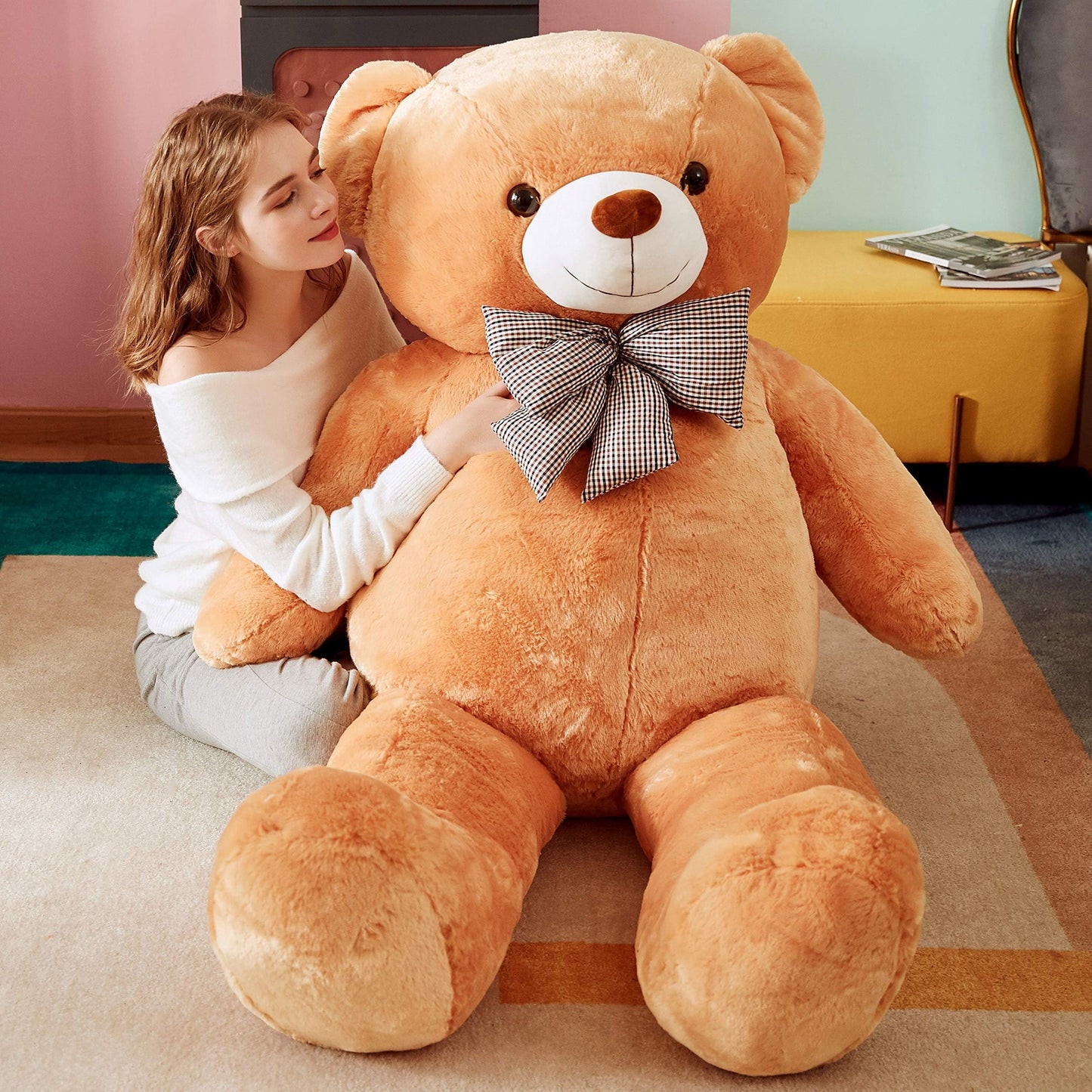 IKASA Giant Teddy Bear Plush Toy Stuffed Animals (Brown, 59 inches)