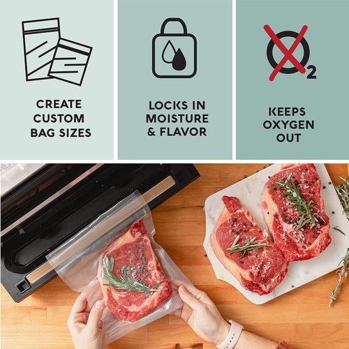 Avid Armor Vacuum Seal Rolls - Non-BPA Food Storage Bags | 8" x 50ft | Pack of 2 for Meal Prep