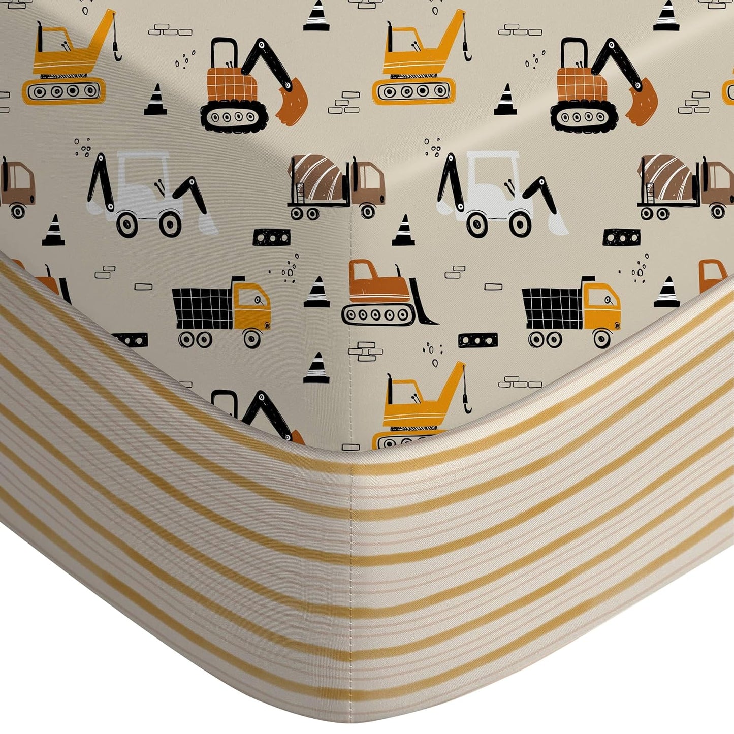 Yoofoss Fitted Baby Crib Sheets - Super Soft Microfiber 2-Pack for Standard Crib & Toddler Mattress | 28x52x8in (Brown & Stripe)