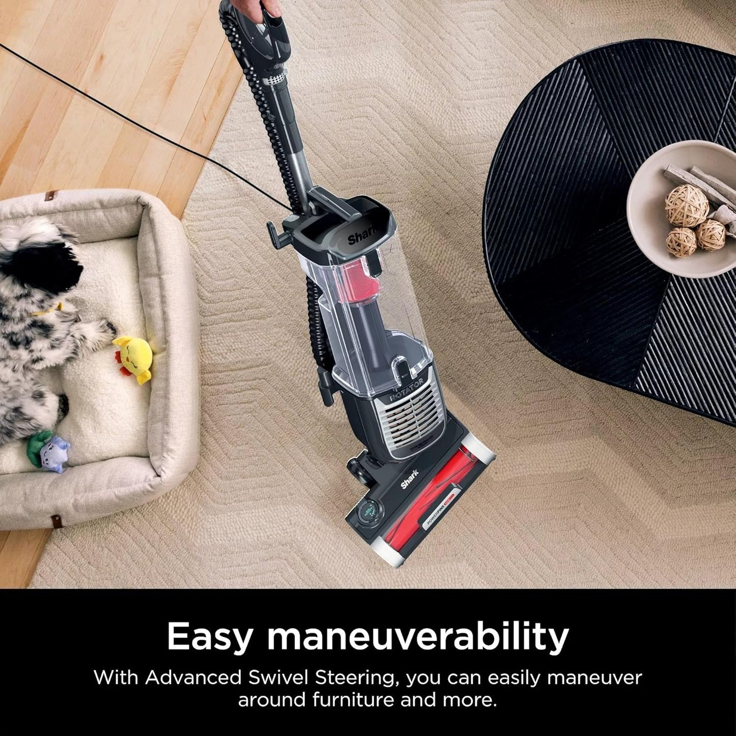 Shark ZU102 Rotator Pet Upright Vacuum - PowerFins HairPro & Odor Neutralizer, Charcoal, 2.9L Dust Cup